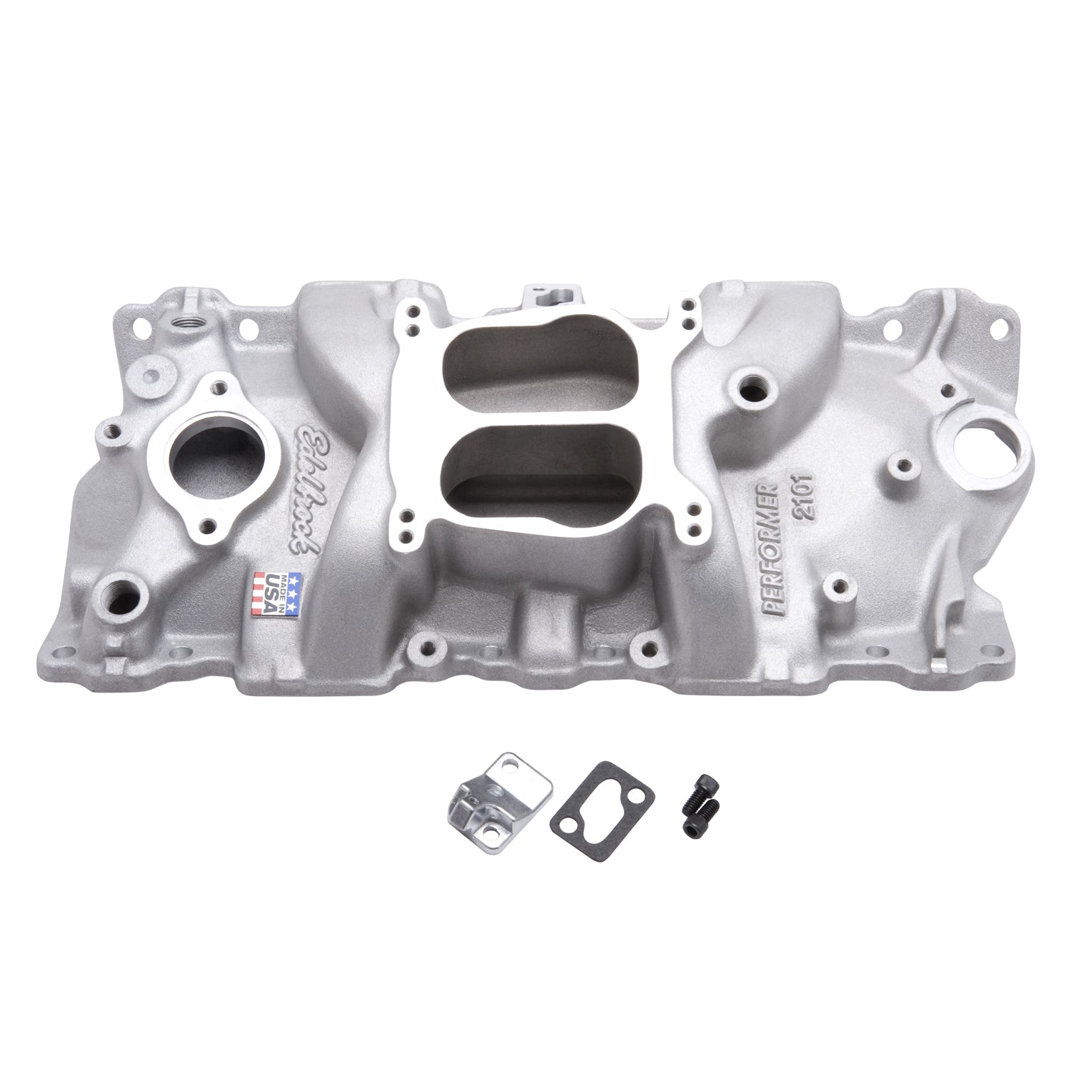 Performer Intake Manifold for 1955-86 Small-Block Chevy, Satin Finish