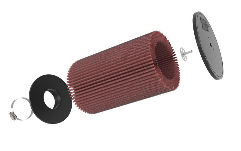 K&N Universal Round Clamp-On Air Filter 3-1/2in FLG 8in B, 7in T W/STUD, 12-1/2in H