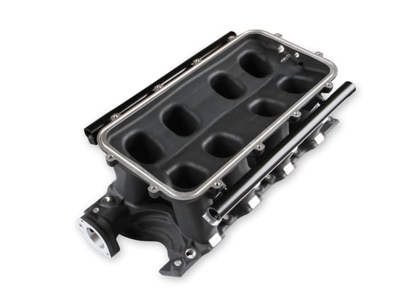 8.2" SBF Ford Hi-Ram EFI Manifold with Side Mount Top-Black 300-306BK