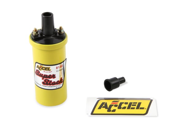 ACCEL Ignition Coil - Yellow - 42000v 1.4 ohm primary - Points - up to 6500 RPM 8140