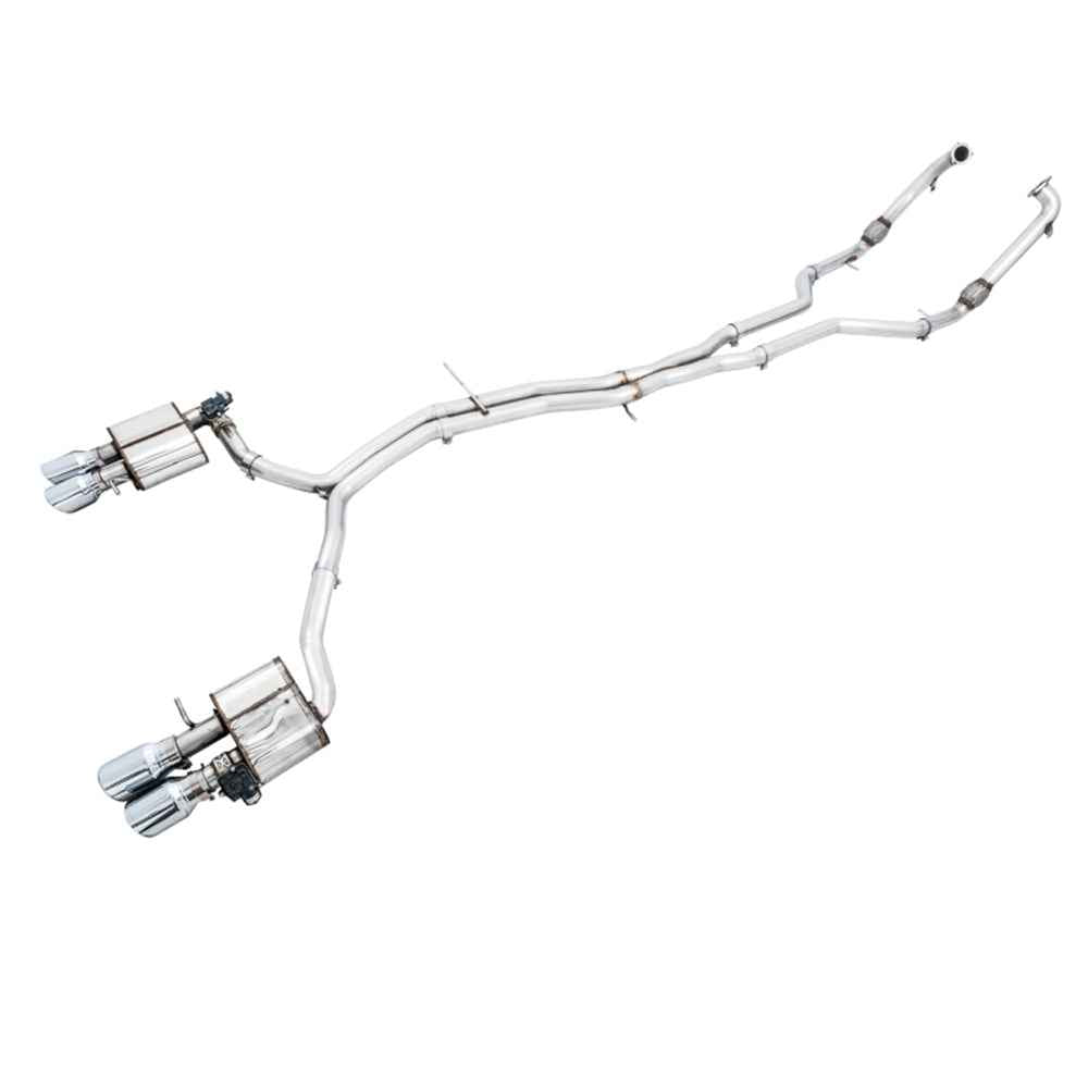 AWE Tuning Audi B9 S4 Exhaust System - SwitchPath Non-Resonated with Silver 102mm Tips 3025-42030