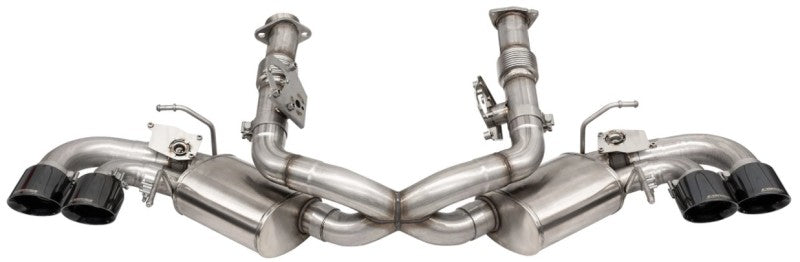 Corsa 20-25 Corvette C8 3in Valved Cat-Back 4.5in Blk Quad Tips Fits Factory Perf Exhaust DeletesAFM