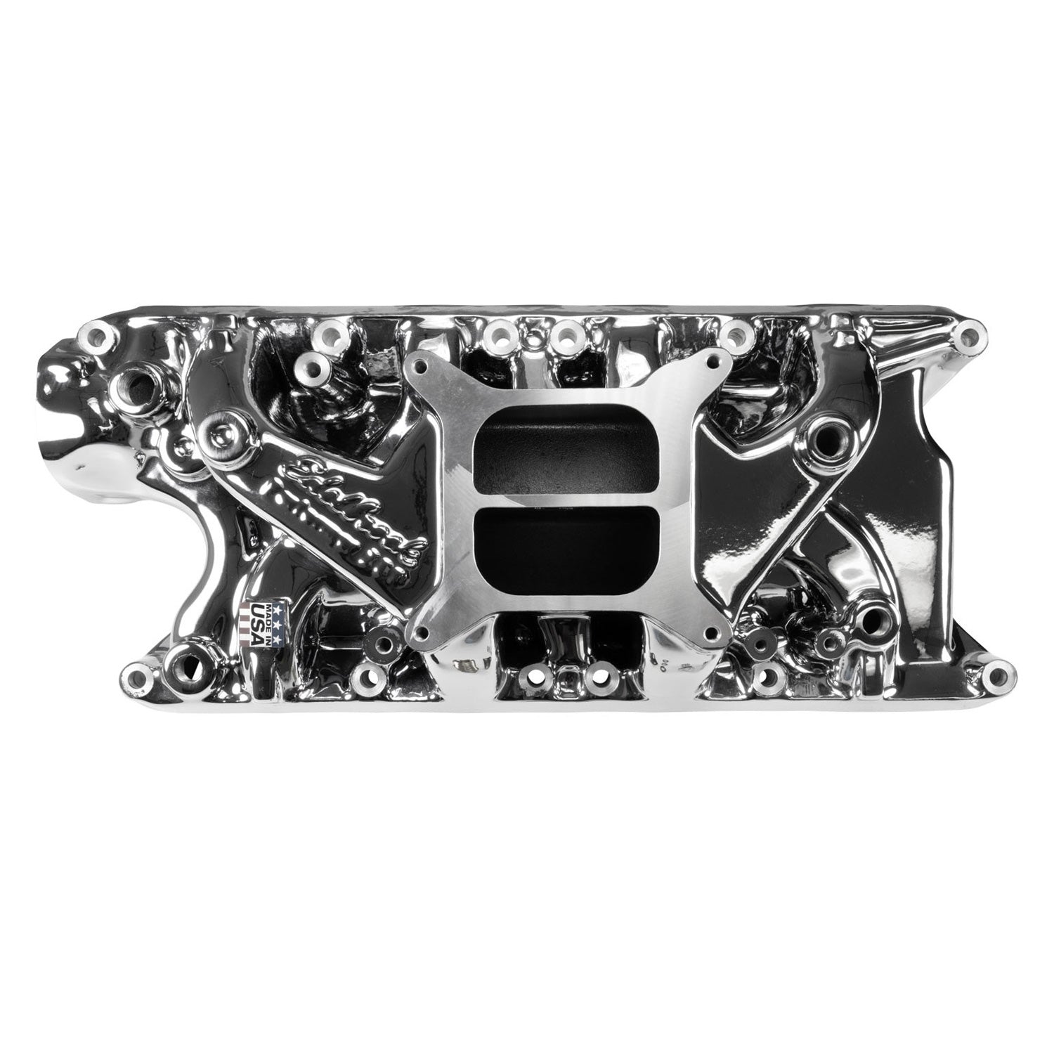 Edelbrock Performer Intake Manifold for Small-Block Ford, Chrome Plasma Finish