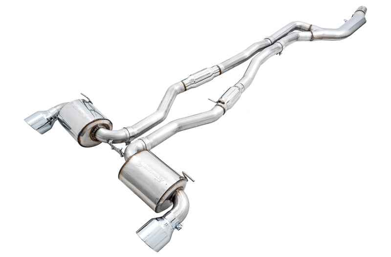AWE 2020 Toyota Supra Toyota Supra Touring Exhaust - 5in Chrome Silver Tips 3015-32118