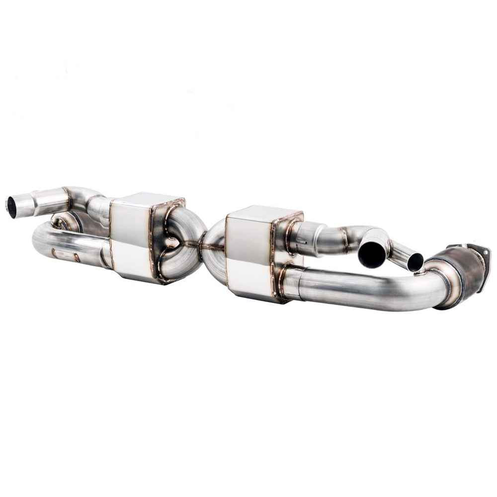 AWE Tuning Porsche 991.1 Turbo Performance Exhaust and High-Flow Cats - For OE Tips 3015-41000