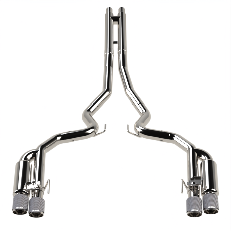 Kooks 18-24 Ford Mustang GT 5.0 3in. Valved Shotgun Cat-Back Exhaust - Carbon Tips