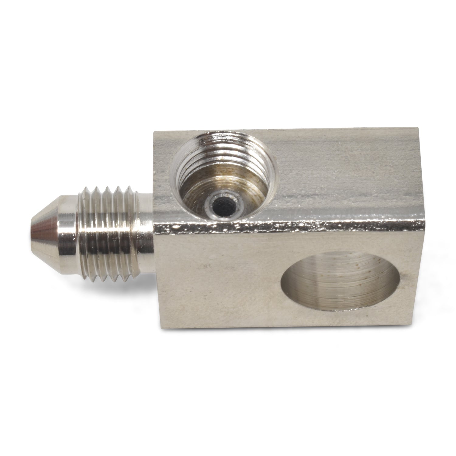 3AN To 3/8" X 24 I.F. Female Brake Adapter Tee Fitting With Endura Finish