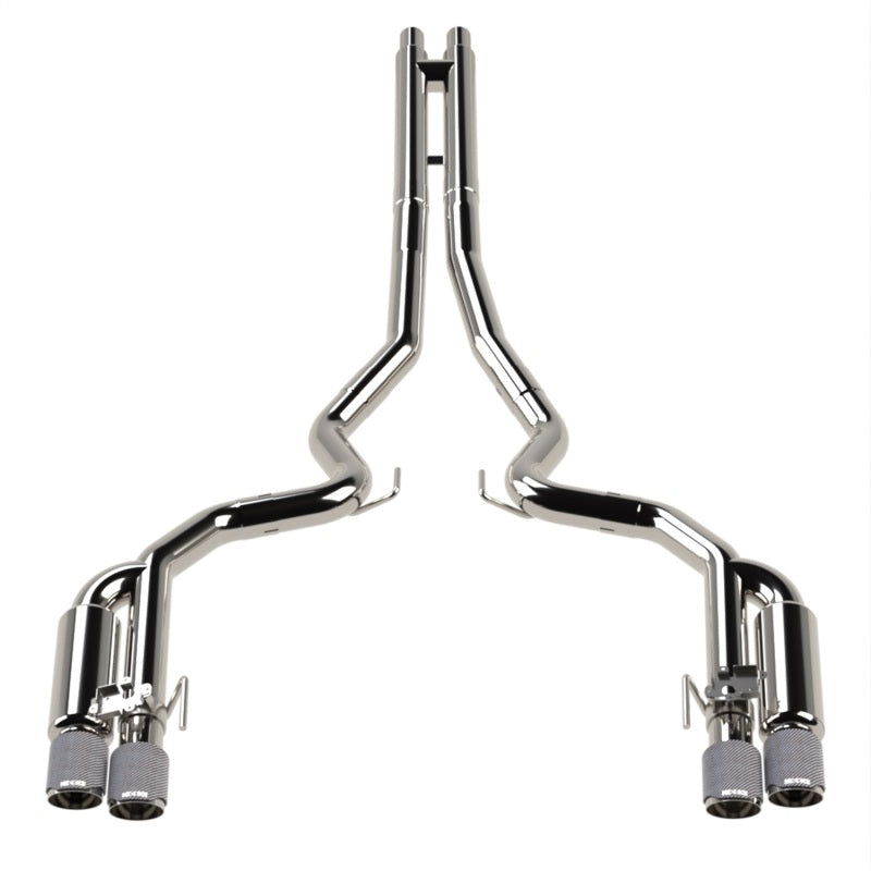 Kooks 18-24 Ford Mustang GT 5.0 3in. Valved Shotgun Cat-Back Exhaust - Carbon Tips