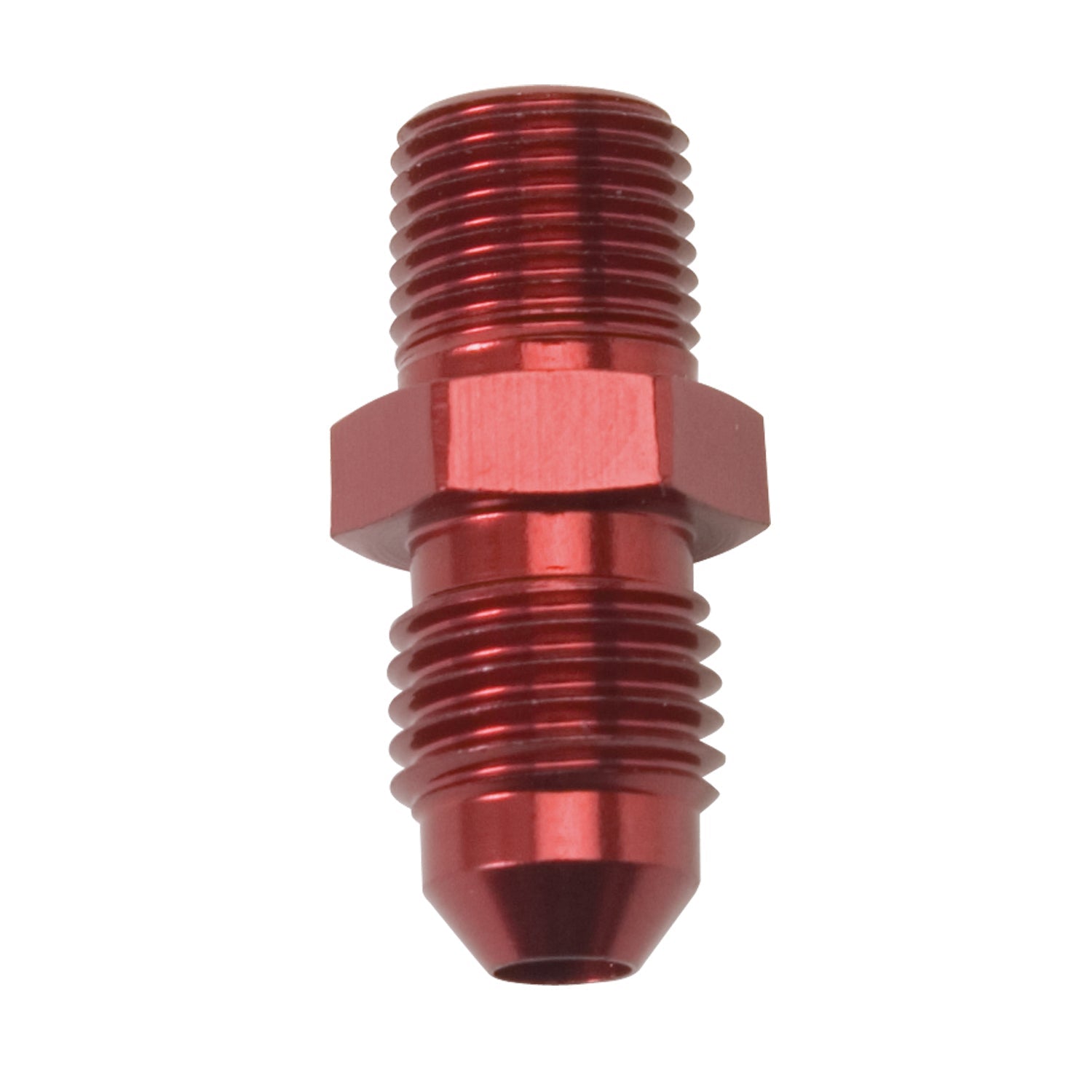 4AN Flare To 1/8" NPT Straight Adapter Fitting with Red Finish