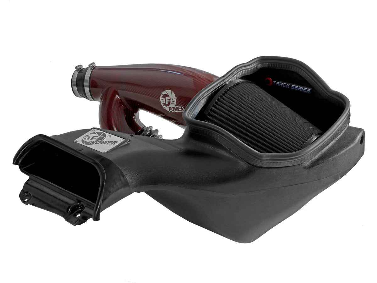 Track Series Red Kevlar Carbon Fiber Cold Air Intake System w/ Black Pro 5R Filter 2