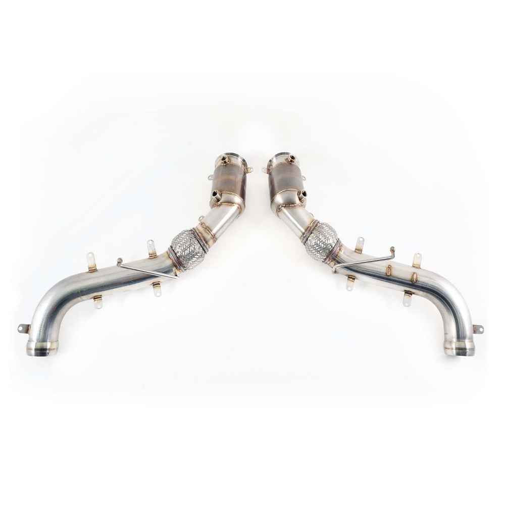 AWE Tuning Porsche 997.2TT High Flow Cats Performance Cat Sections for OE Muffler 3010-11084