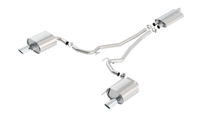 Borla 15-16 Ford Mustang EcoBoost 2.3L AT/MT EC-Type Cat Back SS Single Round Rolled Tips Exhaust