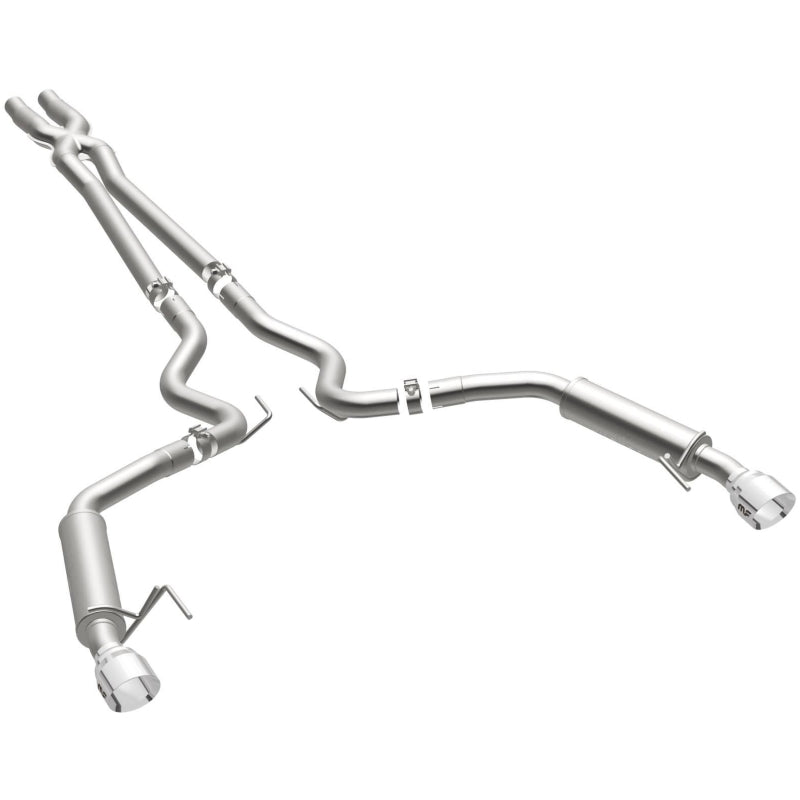 MagnaFlow Cat Back, SS, 2.5in, Competition, Dual Split Polished 4.5in Tips 2015 Ford Mustang V6 3.7L