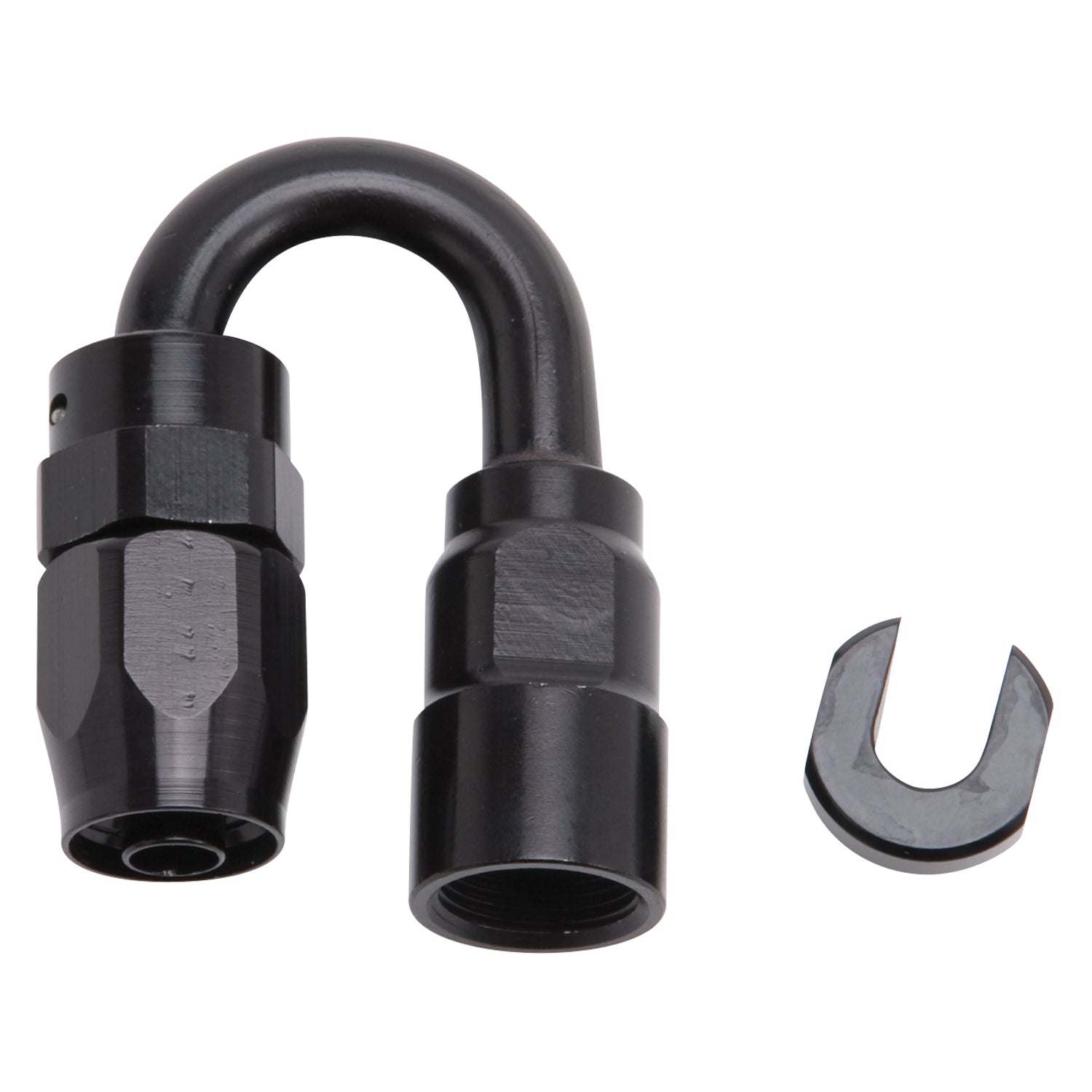 6AN 180 Degree Female SAE Quick-Disconnect x 5/16" Tube Size WIth Black Finish
