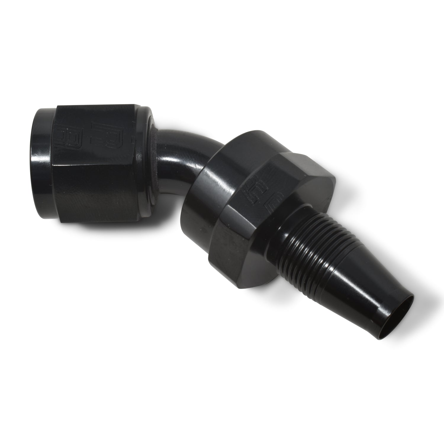 6AN 2-Piece 45 Degree Swivel Hose End Without Socket With Black Finish