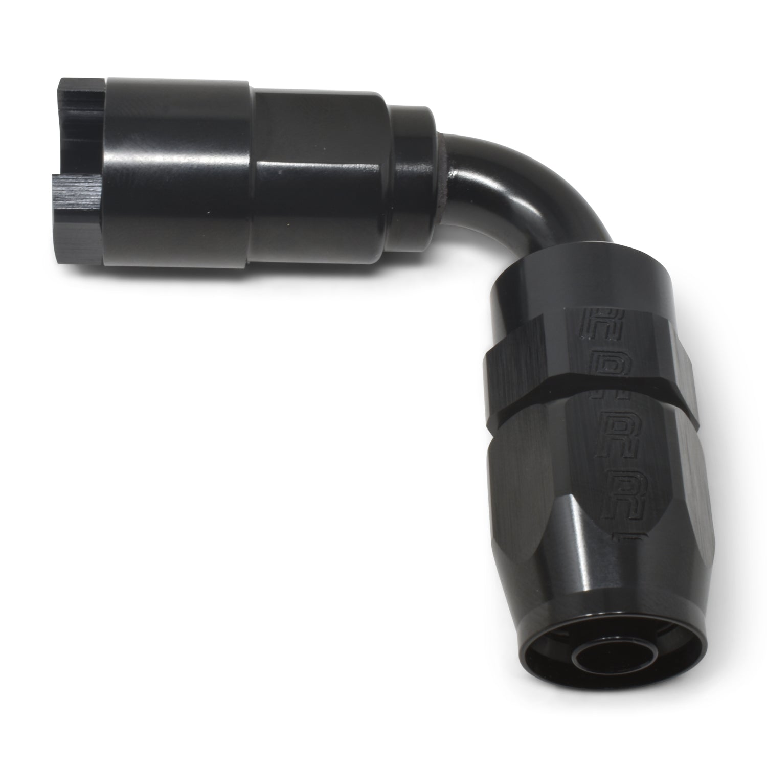 6AN 90 Degree Female SAE Quick-Disconnect x 3/8" Tube Size WIth Black Finish