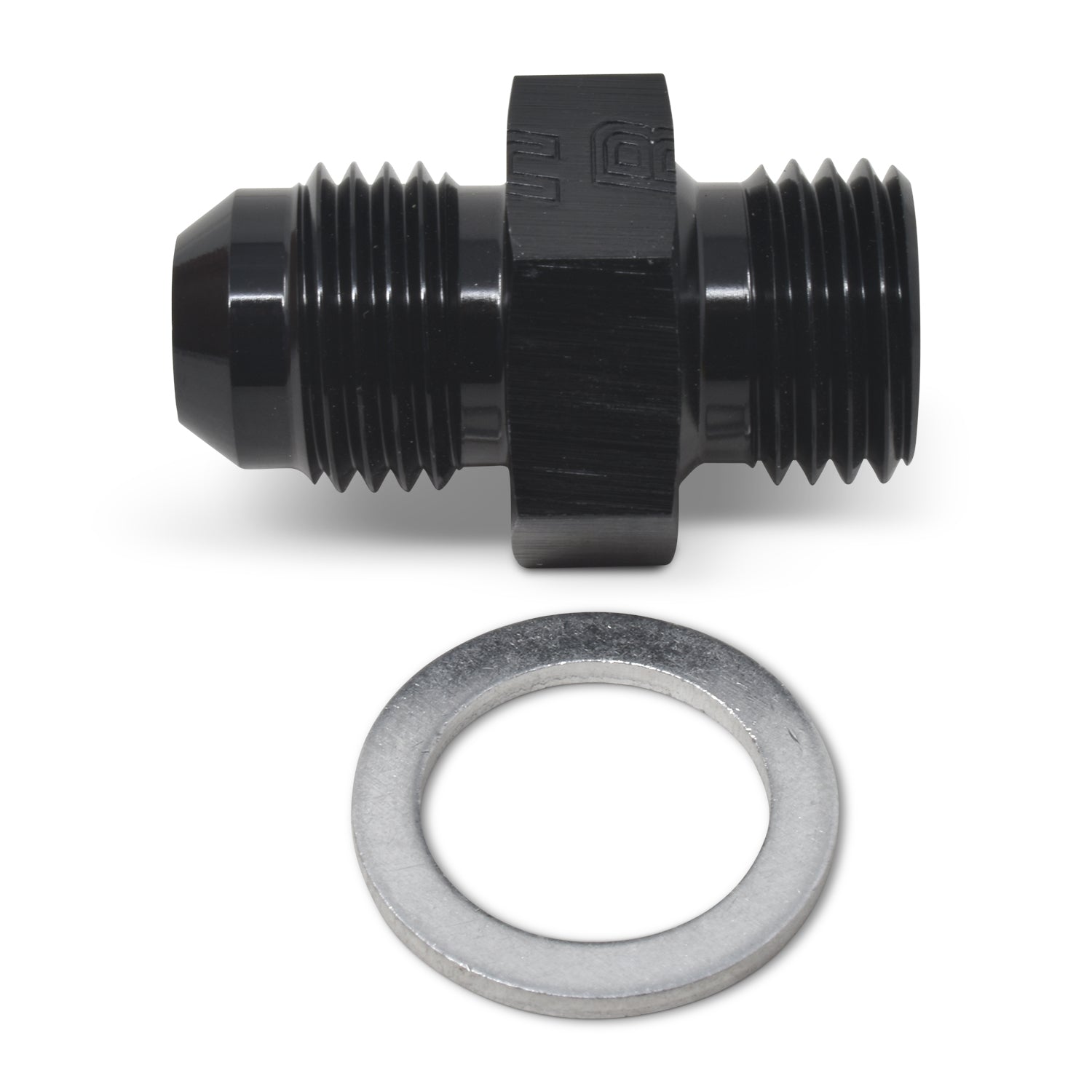 6AN Flare To 12mm X 1.5 Metric Adapter Fitting With Black Finish
