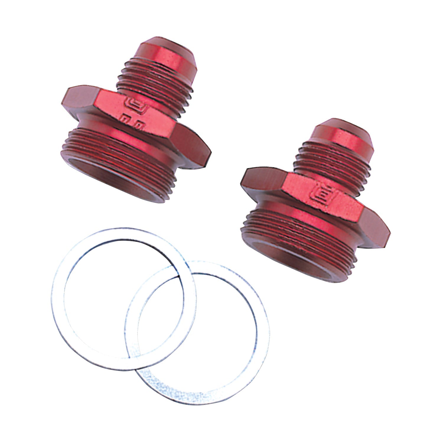 6AN Holley Dual Feed 750 To Dominator 1350 Carb 7/8" -20 Fitting, Red - Pair