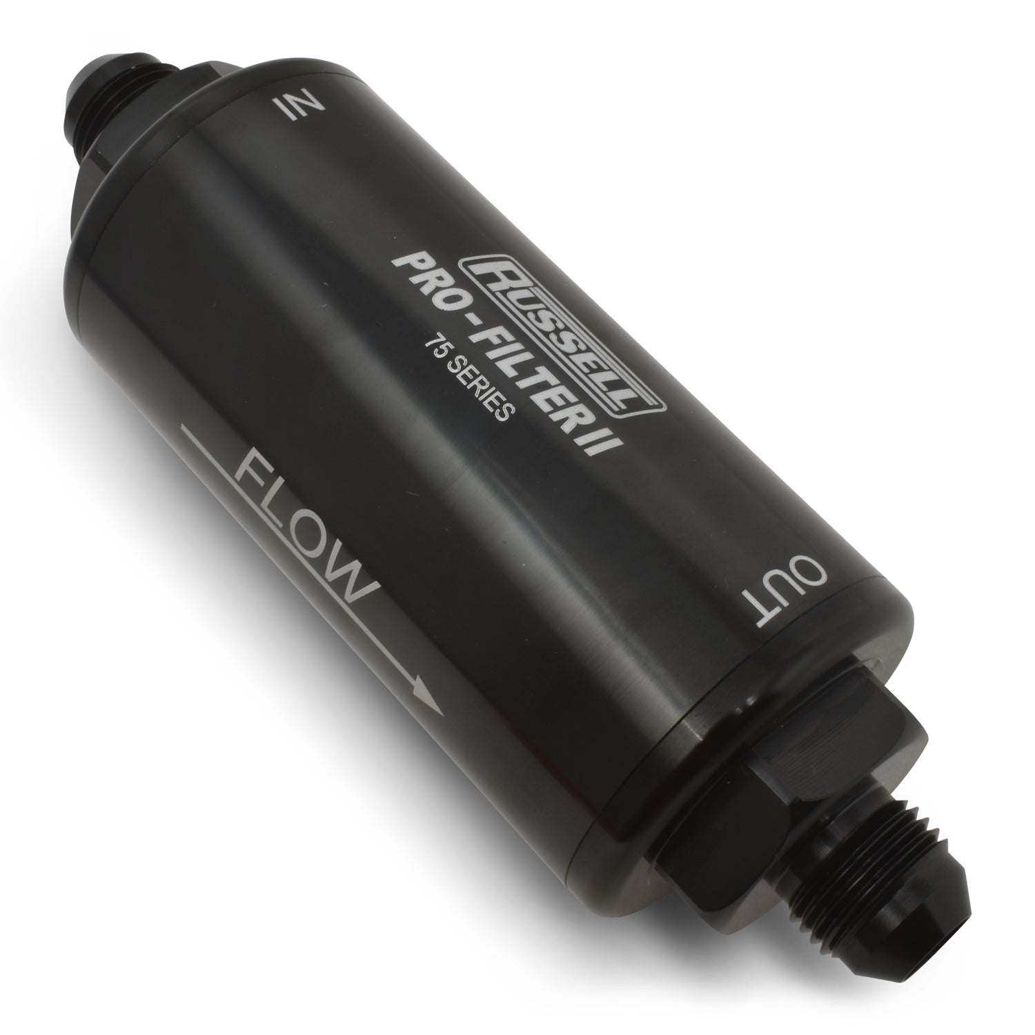 6AN Male In/Out, 10 Micron Element 75 Series 6 1/4" Pro-filter 2 Fuel Filter With Black Finish