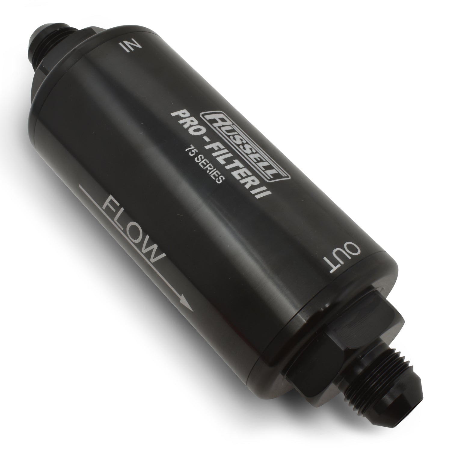 6AN Male In/Out, 100 Micron Element 75 Series 6 1/4" Pro-filter 2 Fuel Filter With Black Finish