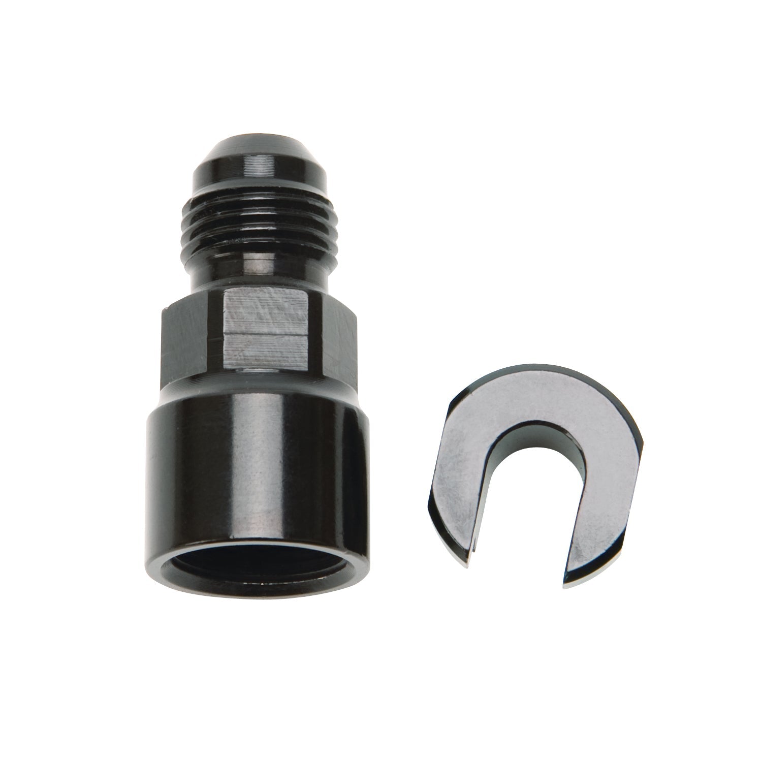 6AN Male x -16' SAE Quick-Disconnect Female Threaded Cap Fitting, Black Finish
