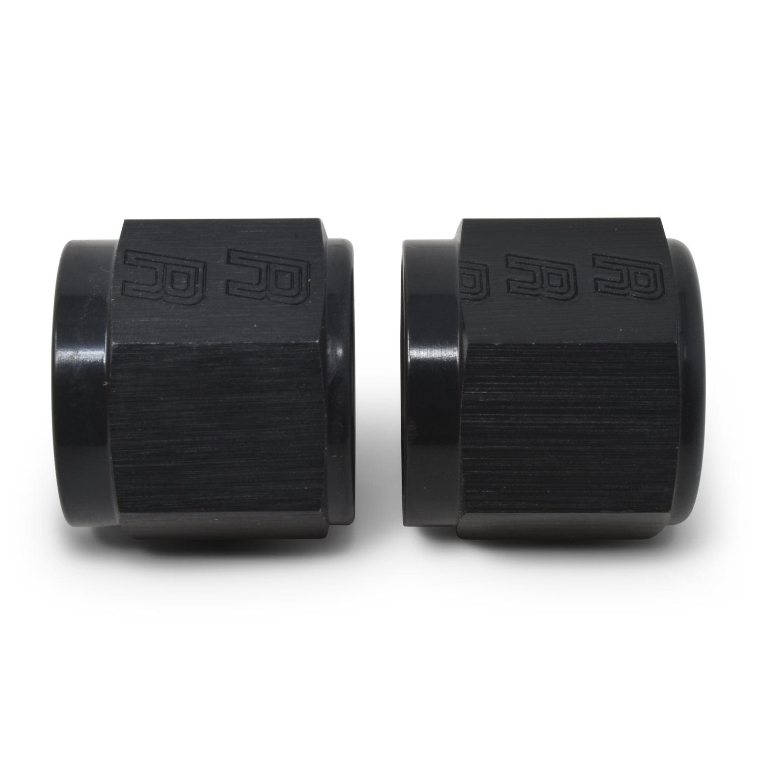 6AN To 3/8" Tube Nut Adapter Fitting With Black Finish - Pair
