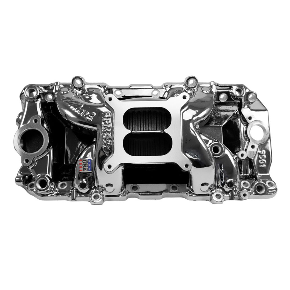 RPM Air-Gap Intake Manifold for Big-Block Chevy Oval Port, Chrome Plasma Finish