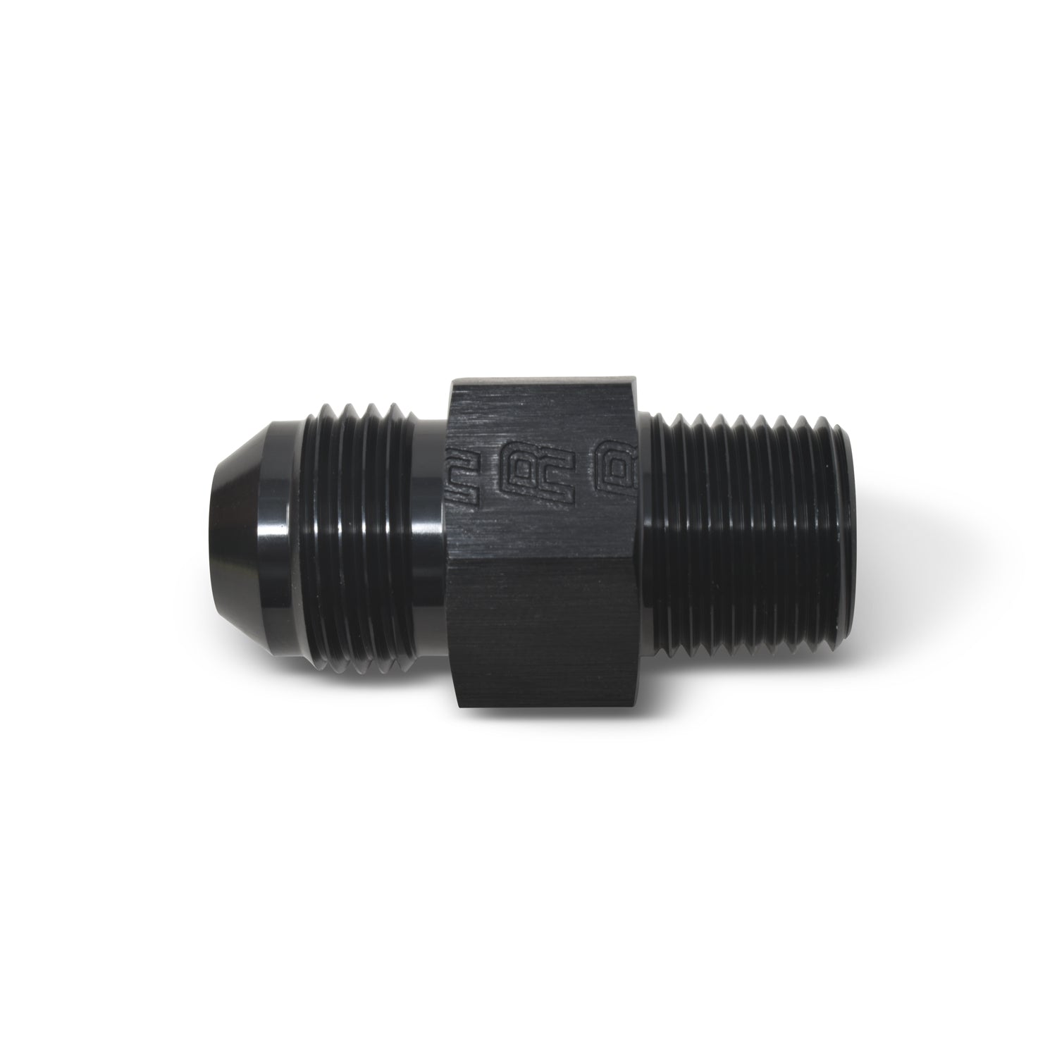 8AN Flare To 3/8" Pipe Fuel Pressure Adapter With Black Finish