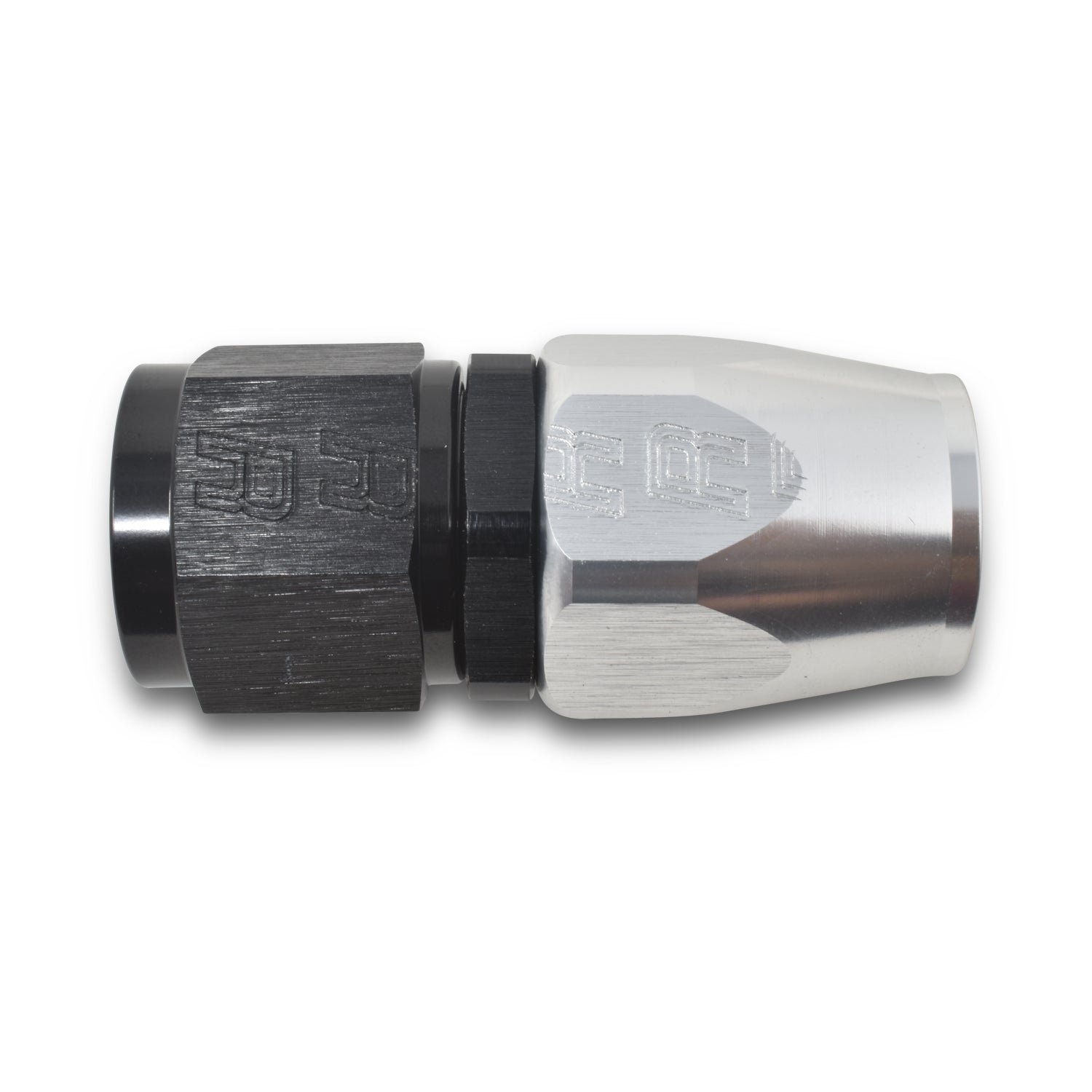 8AN ProClassic Straight Hose End With Black/Silver Finish