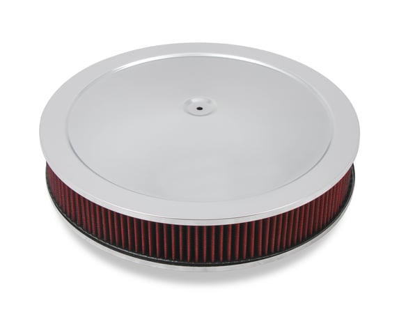 4150 Drop Base Air Cleaner Chrome w/3" Red Washable Gauze Filter 120-4130