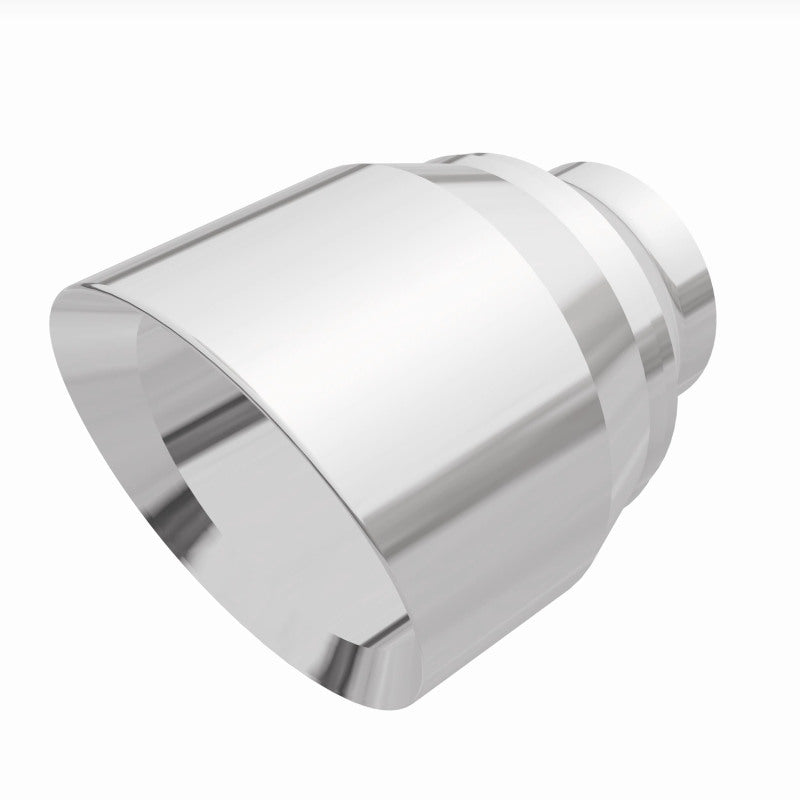 MagnaFlow Tip Stainless Double Wall Round Single Outlet Polished 4.5in DIA 2.5in Inlet 5.75in Length