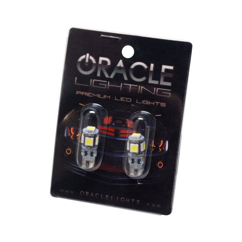 Oracle T10 5 LED 3 Chip SMD Bulbs (Pair) - Cool White