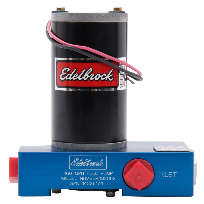 Edelbrock Fuel Pump Electric Quiet-Flo Carbureted 160GPH 1/2In In 1/2In Out 160 GPH Blue