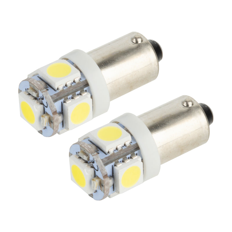 Oracle BA9S 5 LED 3 Chip Bayonet Bulbs (Pair) - White