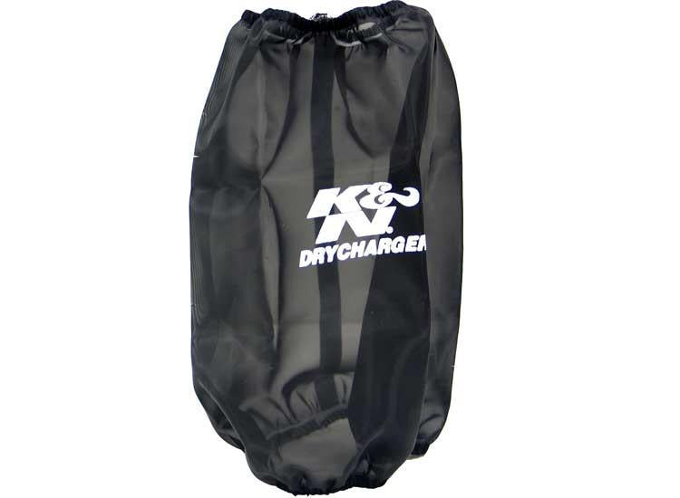 K&N 6.625in Base ID / 5.25in Top ID / 9.5in H Round Tapered Black Drycharger Air Filter Wrap