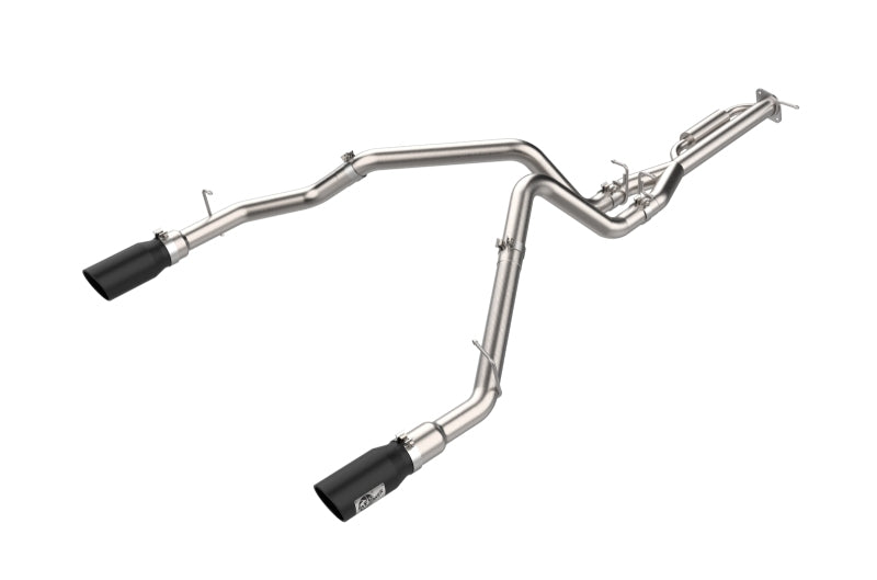 aFe 21-24 Ford F-150 Vulcan Series 3 IN to 3-1/2 IN Stainless Steel Cat-Back Exhaust System - Black