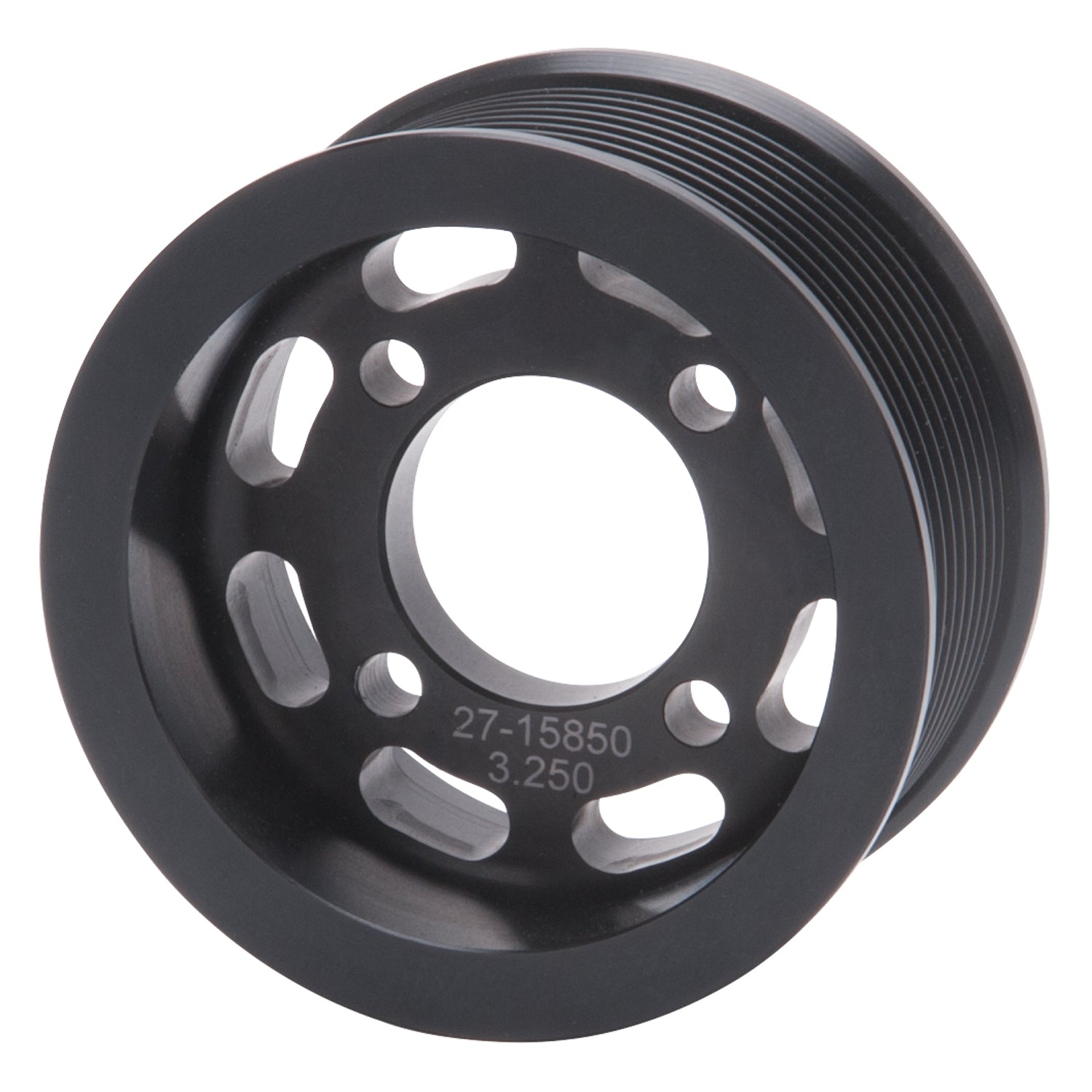 Edelbrock Competition Supercharger Pulley #15850 3.250 in. 10-Rib Black Anodized