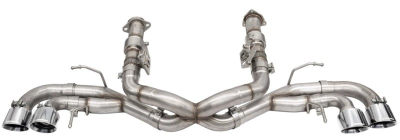 Corsa 20-25 Corvette C8 3in Xtreme Cat-Back Exhaust 4.5in Pol Quad Tips - Integrates stock AFM Valve