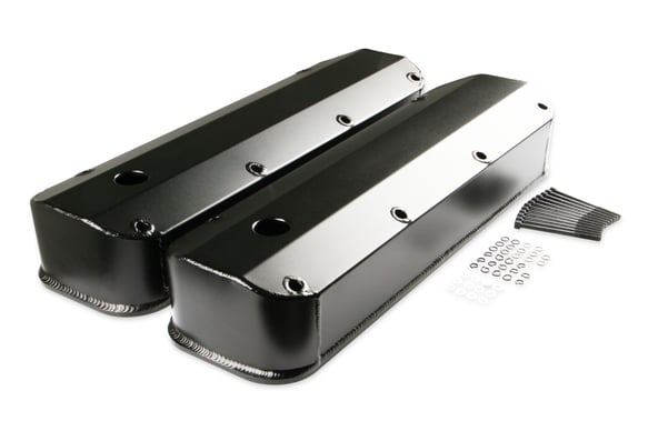 Mr. Gasket Fabricated Aluminum Valve Covers - Black Finish