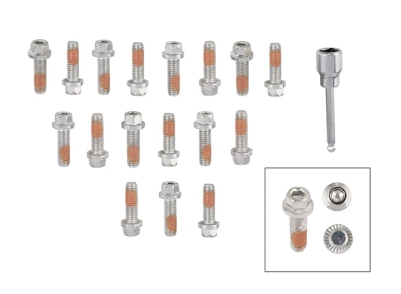 Mr. Gasket Headlock Locking Header Bolts - M8-1.25 x 25mm - Set of 17