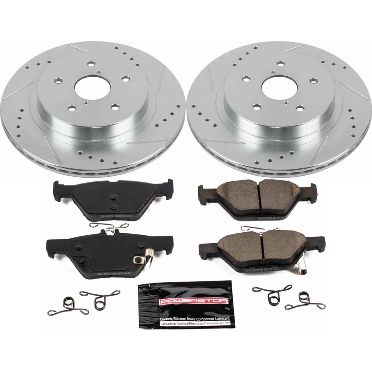 PowerStop Z23 Evolution Sport Brake Upgrade Kits for 2015-2022 LEGACY, 2015-2023 OUTBACK, 2016-2024 WRX - K7039