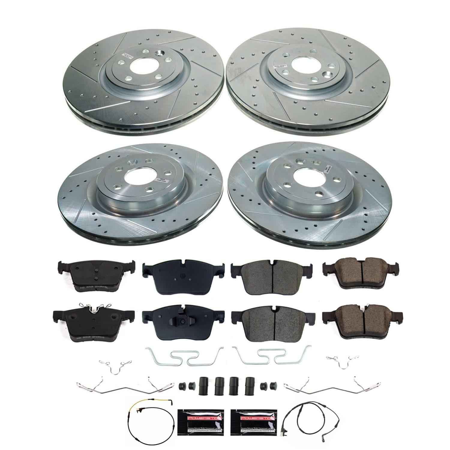 PowerStop Z23 Evolution Sport Brake Upgrade Kits for 2017-2020 F-PACE, 2018-2020 RANGE ROVER VELAR - K8210