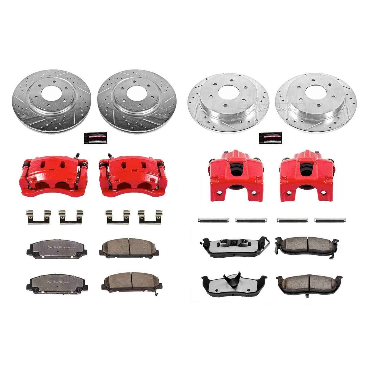PowerStop Z36 Truck and Tow Brake Upgrade Kits with Calipers for 2008-2010 TITAN, QX56, 2007-2011 ARMADA - KC2805-36
