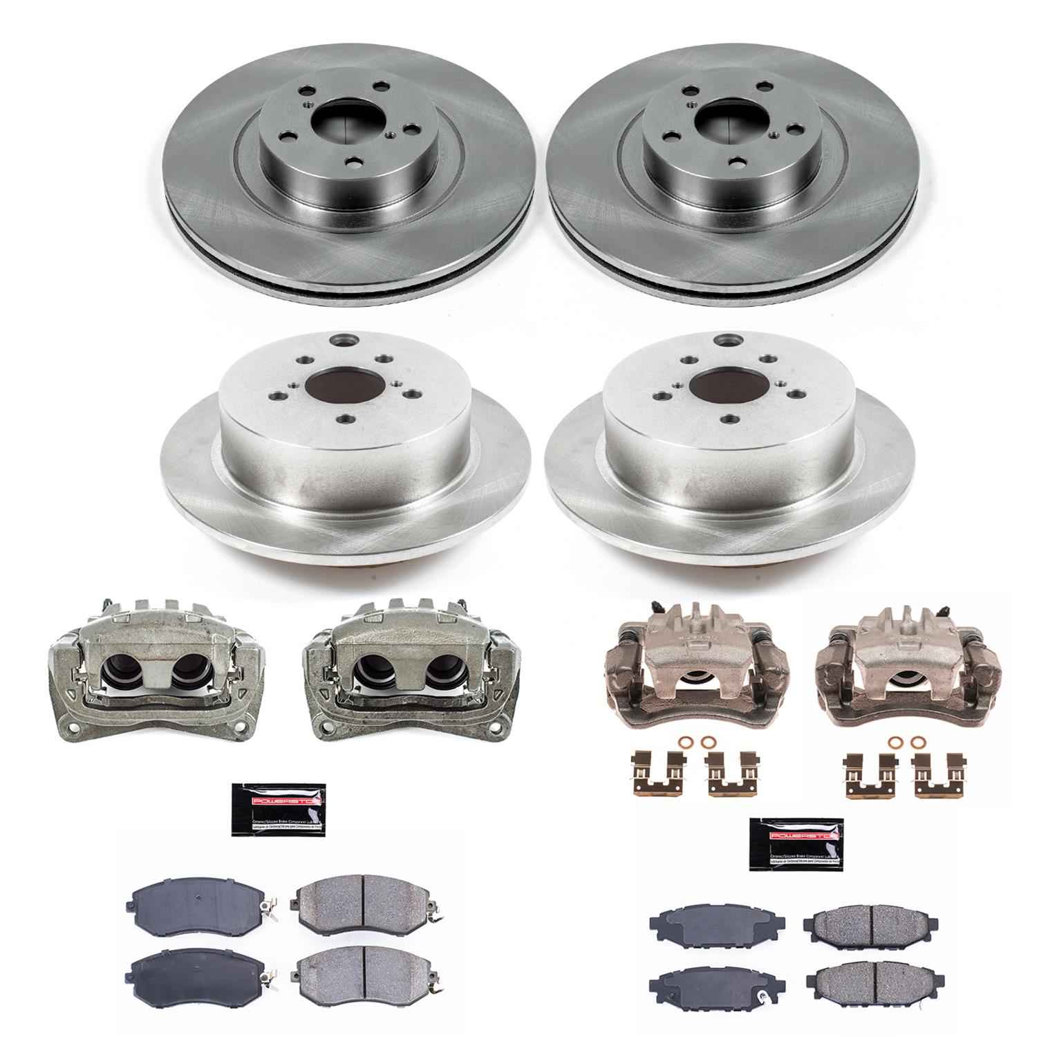 PowerStop Z17 Evolution Plus Stock Replacement Brake Kits with Calipers for 2016-2017 CROSSTREK, 2014-2018 FORESTER, 2013-2015 XV CROSSTREK - KCOE6762