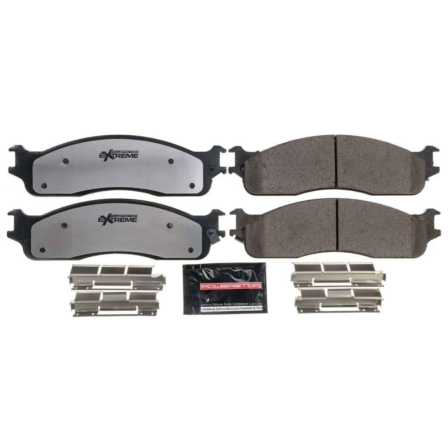 PowerStop Z36 Truck and Tow Brake Pads and Hardware Kits for 2003-2008 RAM 3500, RAM 2500, 2006-2008 RAM 1500 - Z36-965