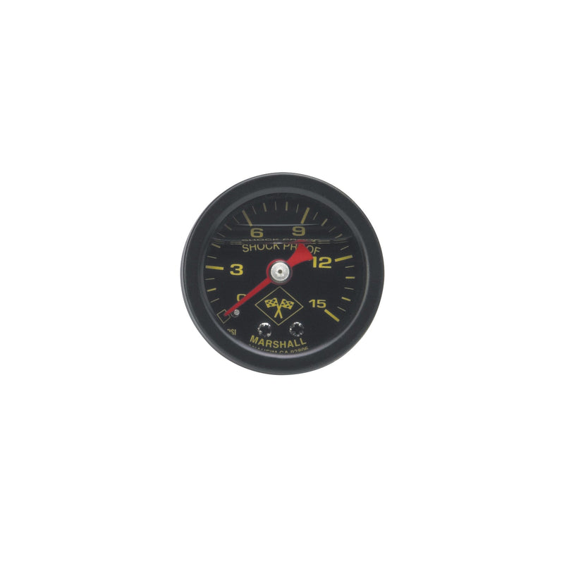 (0-15) PSI Fuel Pressure Gauge, Black Face And Case Liquid Filled RUSSELL Autoparts