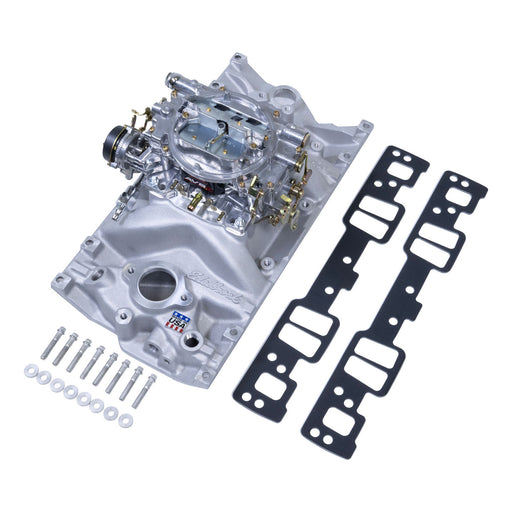 Single-Quad Manifold and carb Kit for Small-Block Chevy Vortec heads EDELBROCK Autoparts