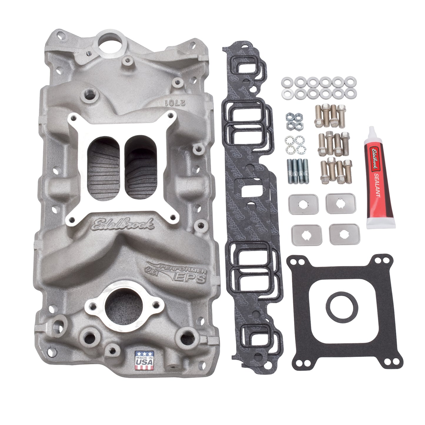 Edelbrock Chevrolet SB Performer EPS Manifold w/ Gaskets, Bolts, Studs