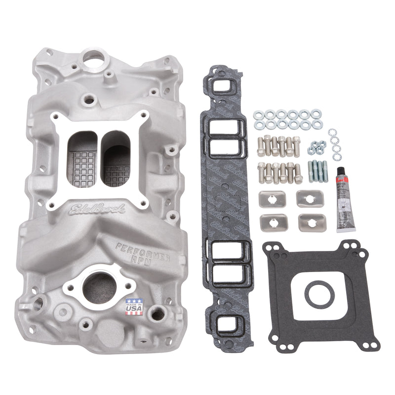 Edelbrock Chevrolet SBC RPM Manifold w/ Gaskets, Bolts, Studs, RTV EDELBROCK Autoparts