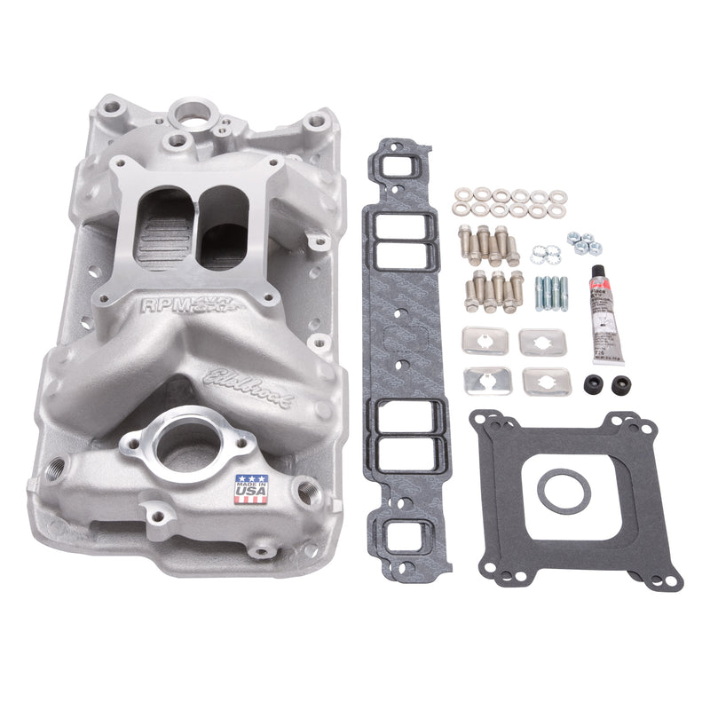 Edelbrock Chevrolet SB RPM Air Gap Manifold w/ Gaskets, Bolts, Studs, RTV EDELBROCK Autoparts